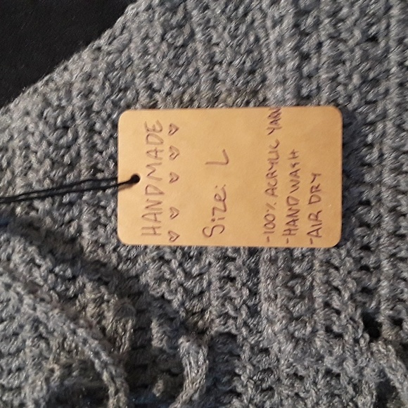 Handmade Crochet Gray Basic Halter top corset back size large - Picture 3 of 4